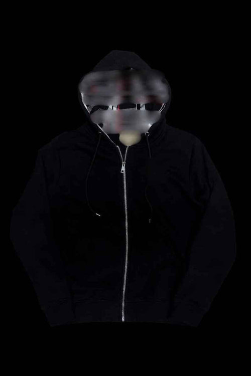 Black zip-up jacket from Reselling Lab's BB ZIP UP collection, featuring a front zipper and casual fit.