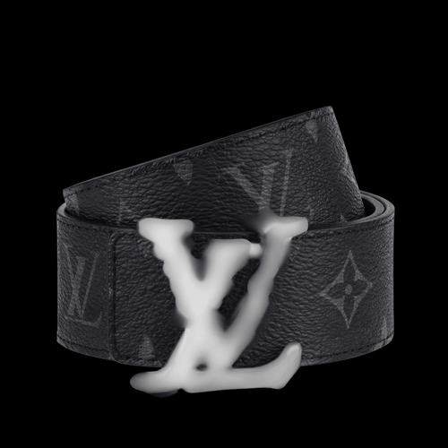 Black leather belt from Theplugcrew, stylish accessory with a sleek buckle and smooth finish.