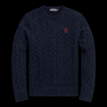Cozy horse knit sweater by Theplugcrew featuring detailed embroidery and warm ribbed cuffs, perfect for casual wear.