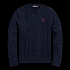 Cozy horse knit sweater by Theplugcrew featuring detailed embroidery and warm ribbed cuffs, perfect for casual wear.