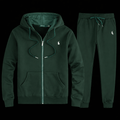 Black horse tracksuit by Theplugcrew featuring a comfortable fit and stylish design, perfect for casual wear and athletic activities.