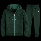 Black horse tracksuit by Theplugcrew featuring a comfortable fit and stylish design, perfect for casual wear and athletic activities.