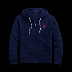 Black zip-up hoodie featuring horse graphic design from Theplugcrew, casual streetwear style.