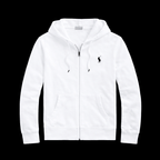 Gray horse zip-up hoodie from Theplugcrew featuring a front zipper and casual fit.