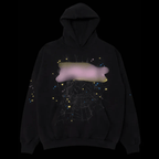 Black punk hoodie from Supplier featuring bold graphic design and comfortable fit, ideal for casual streetwear style.