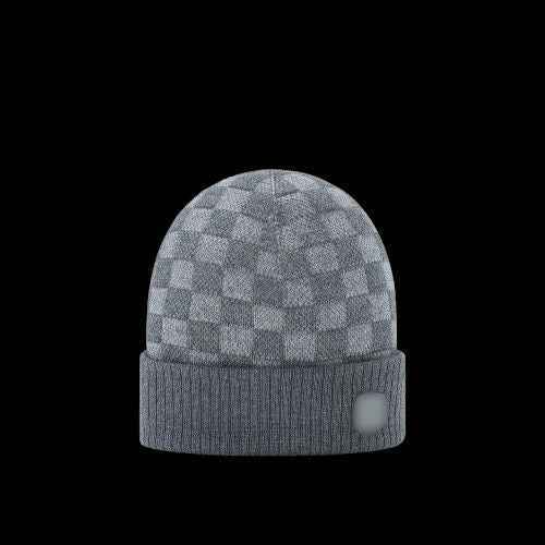Reselling Lab VITTON beanie in black, featuring a snug knit design and logo patch, perfect for casual winter wear.